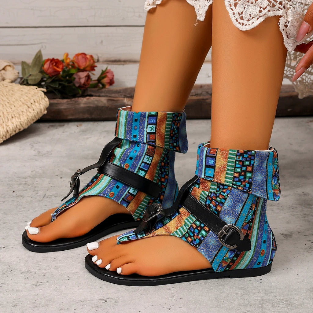 Women's Elegant Flat Sandals | Buckle Strap, Plus Size Available Women's Flat Sandals Axl