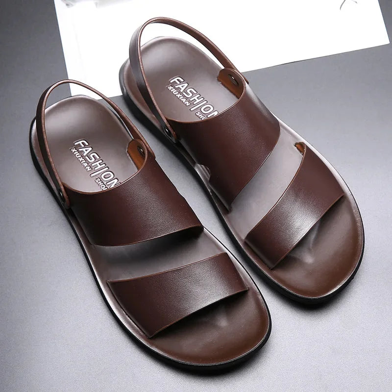 YBQJOO Men's Genuine Leather Gladiator Sandals | Non-Slip Men's Leather Sandals Axl