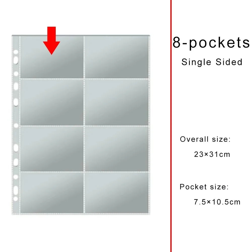 A4 Clear Binder Sleeves – 10 Sheet Photo & Card Pages Binder Sleeve Pages Axl 8-pockets