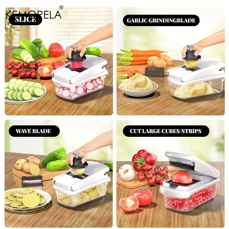 KEMORELA 15-in-1 Vegetable Chopper with Container | Onion Chopper Vegetable Chopper Axl