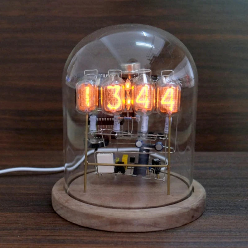 IN-12 Nixie Tube Clock DIY Kit – Retro Wood Desk Clock DIY Nixie Tube Clock Axl