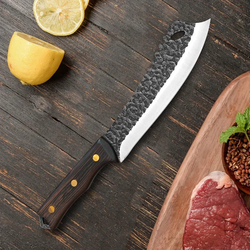 InLeung Handmade Forged Kitchen Cleaver – Stainless Steel Chef Knife Chef Kitchen Knife Axl
