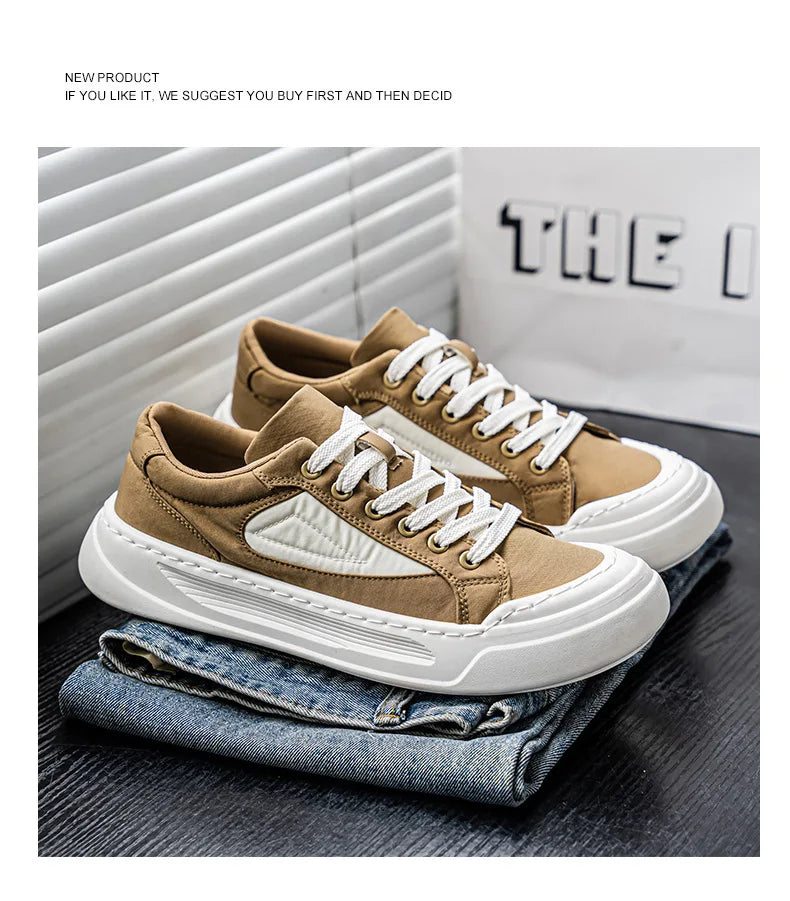 Men's Canvas Shoes – Lightweight Thick Sole Casual Slip-On Canvas Casual Shoes Axl