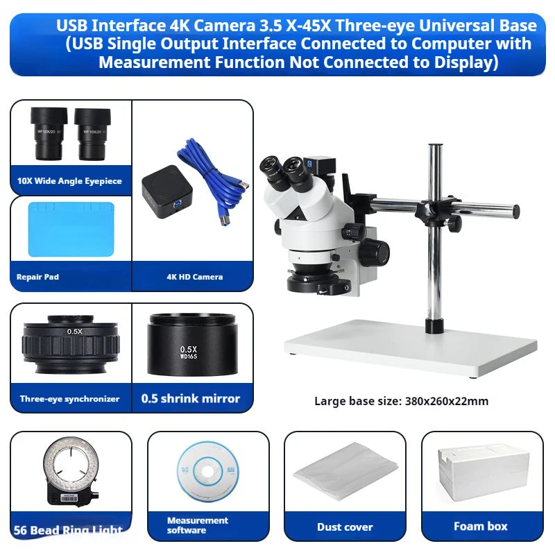 Dual Lens 7–45X Zoom Stereo Microscope | PCB & Electronics Stereo Zoom Microscope Axl 3