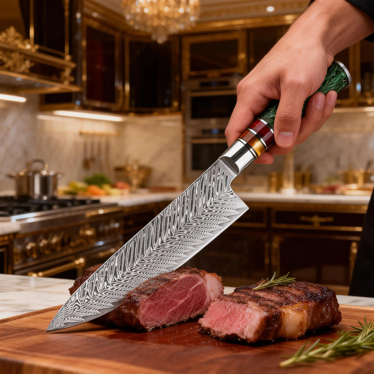 XITUO 8" Damascus Steel Chef Knife – Gyuto Kitchen Knife Damascus Chef Knife Axl