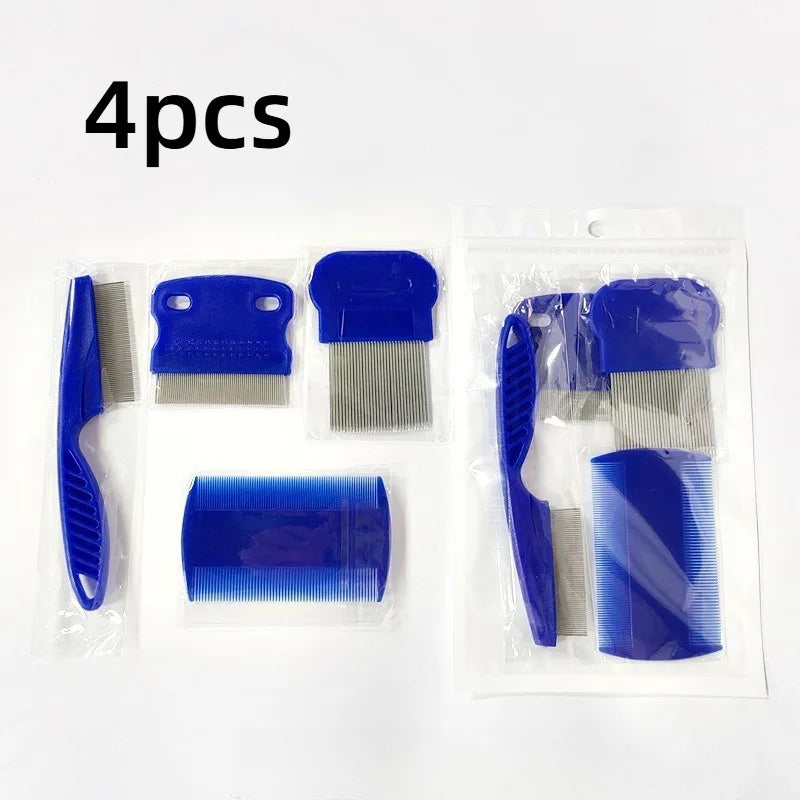 Pet Grooming Comb Set – Dematting & Flea Comb for Dogs & Cats Pet Grooming Comb Set Axl Blue-4pcs