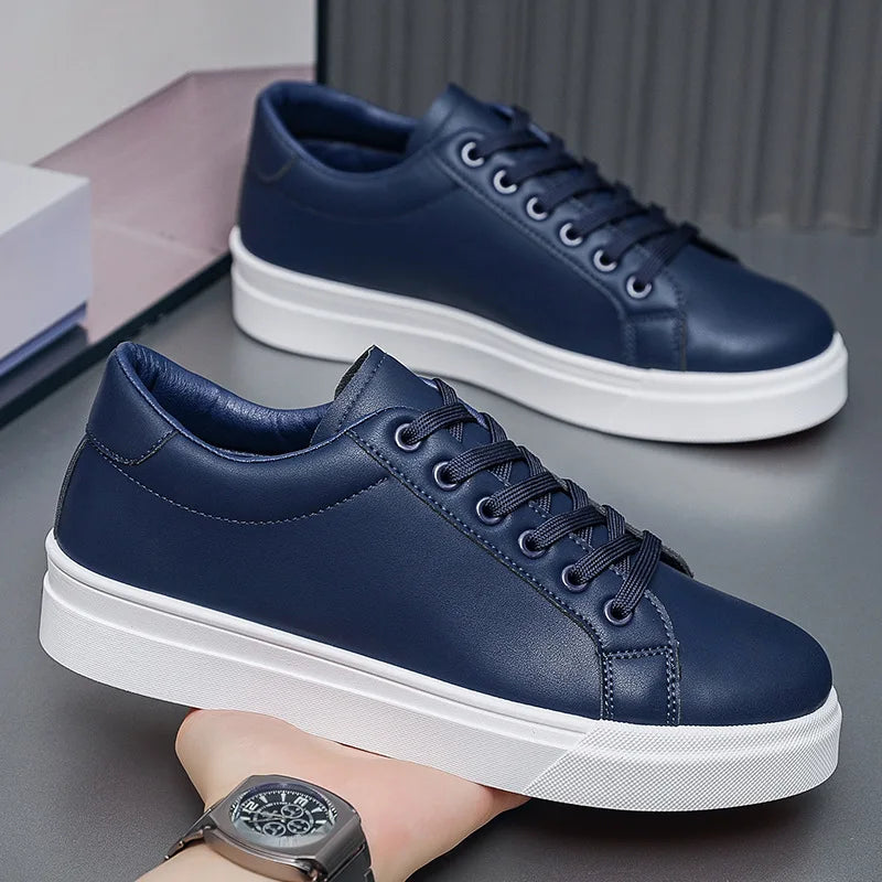 YBQJOO Men's Leather Slip-On Sneakers – Breathable Casual Shoes Men's Casual Sneakers Axl