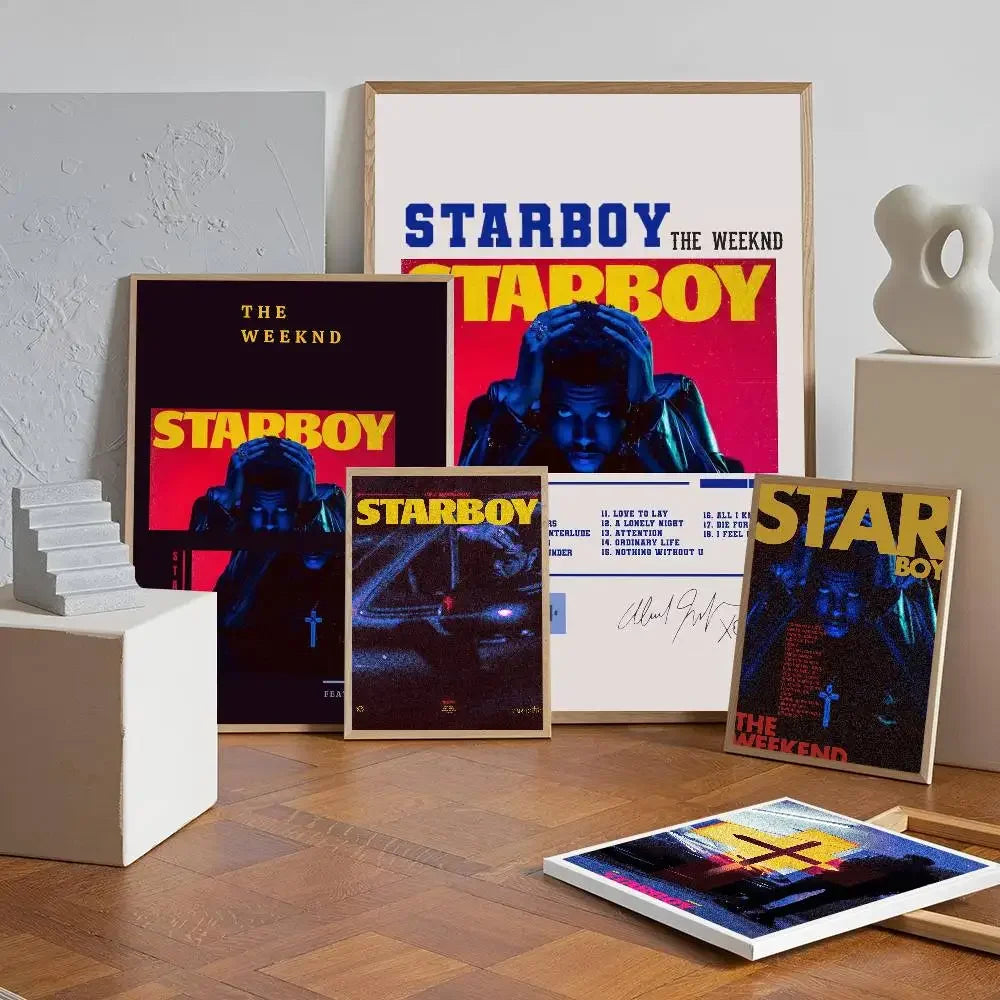 The Weeknd Starboy Self-Adhesive Wall Poster | Bar Room Decor Wall Art Poster Axl