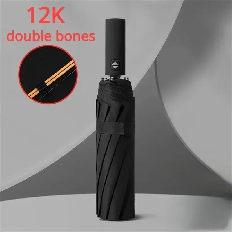 12-Rib Auto 3-Fold UV Resistant Windproof Umbrella | Sun & Rain Folding Umbrella Axl