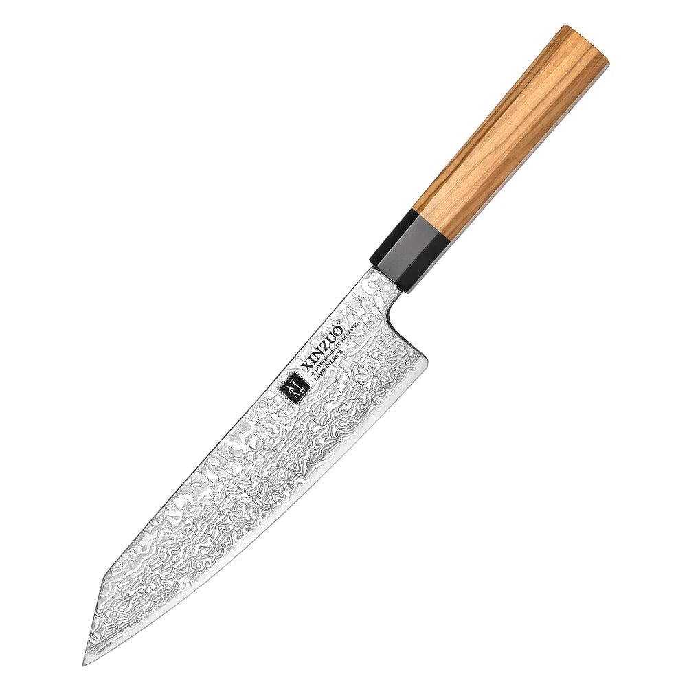 XINZUO 8.5" Damascus Bunka Knife – 67-Layer Kitchen Knife Damascus Kitchen Knife Axl Knife 8.5 inch