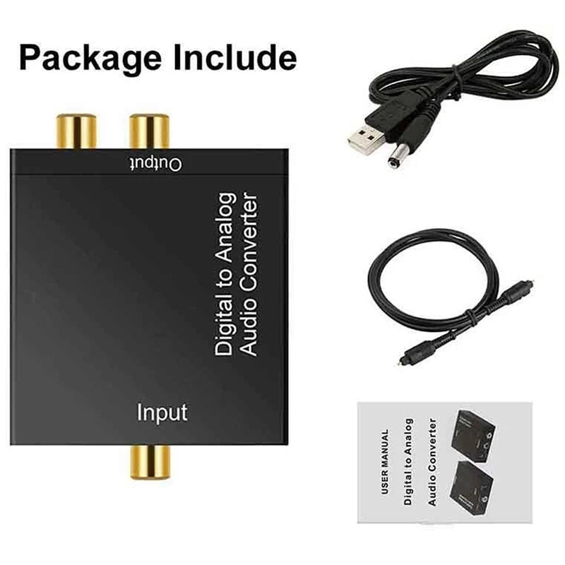 Optical Toslink Coax Digital to Analog Audio Converter RCA 3.5mm Digital Audio Converter Axl