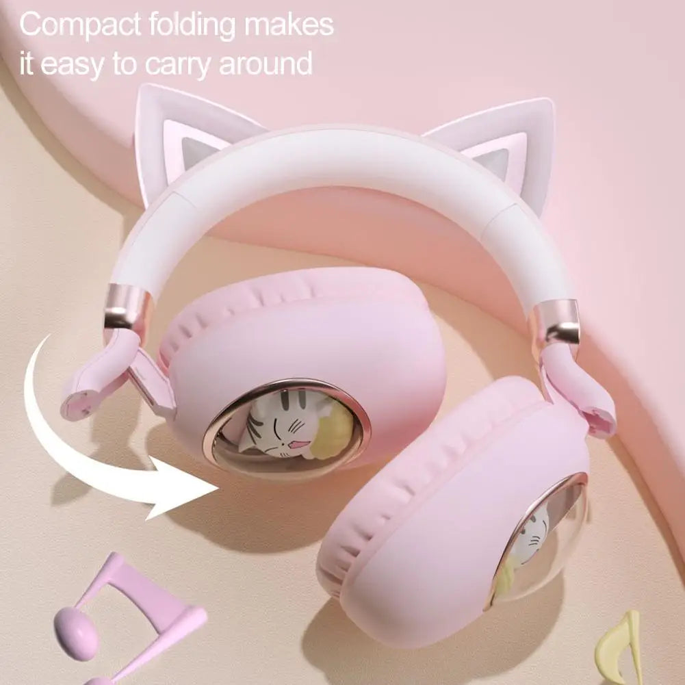 Cat Ear Bluetooth 5.3 Wireless Headphones – LED Glow Kids Gift Kids Wireless Headphones Axl