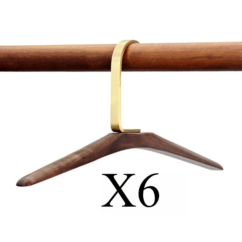 Nordic Walnut Wood Clothes Hanger Organizer – Space-Saving Rack Clothes Hanger Organizer Axl 6PCS