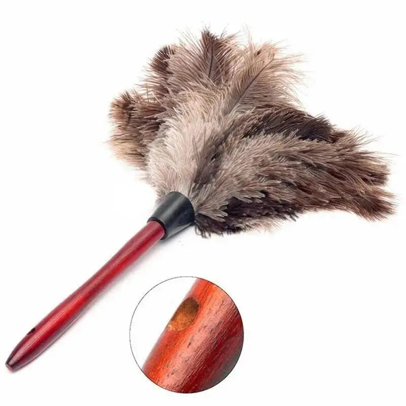 Anti-Static Ostrich Feather Duster with Wooden Handle Feather Duster Axl A