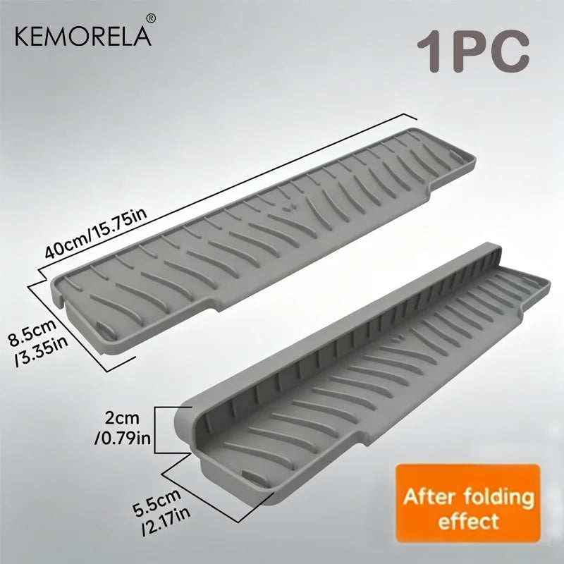 Silicone Sink Drain Mat – Anti-Slip Kitchen & Bathroom Drying Silicone Sink Mat Axl Grey