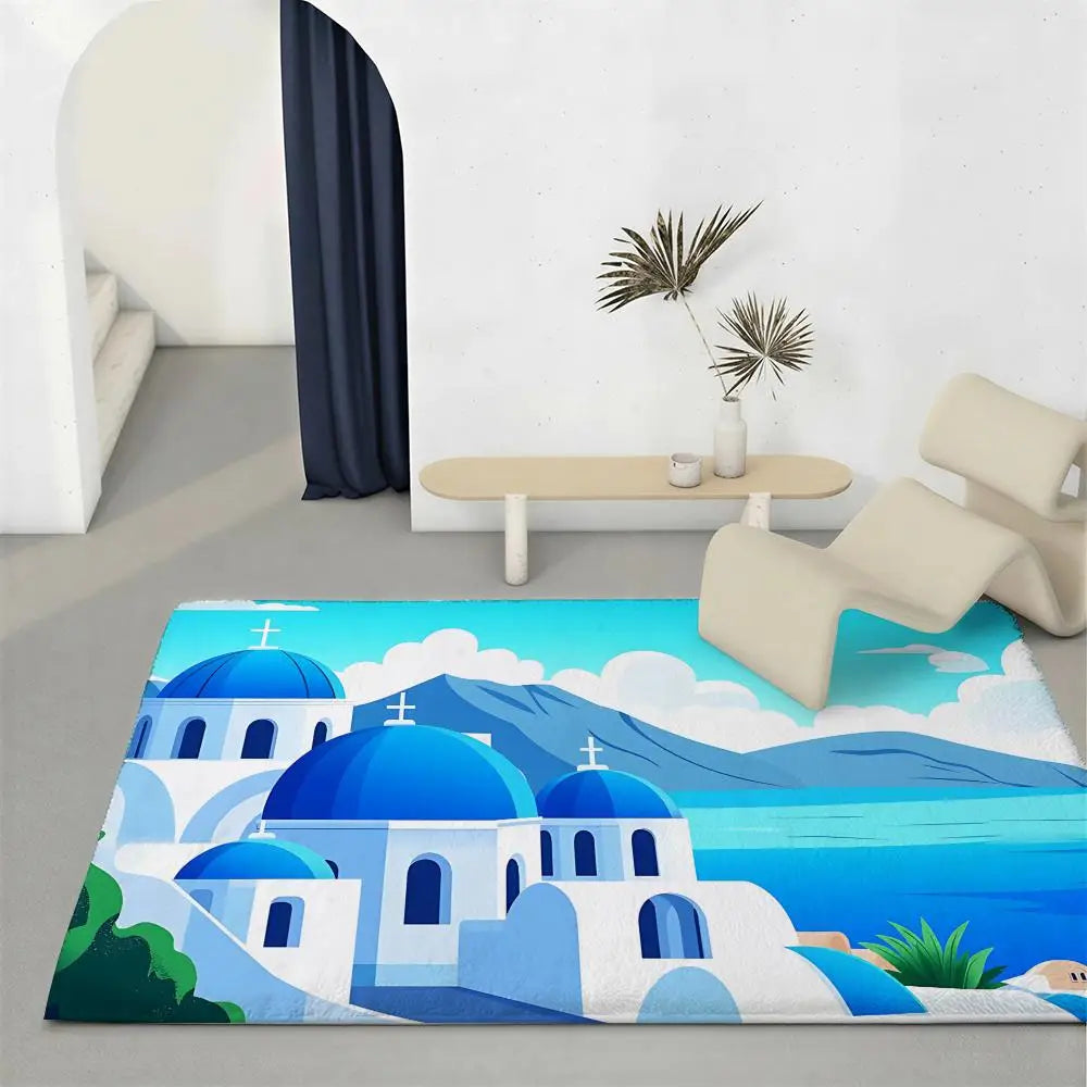 Santorini Flannel Floor Mat – Soft Non-Slip Indoor Rug Indoor Floor Mat Axl White2 120x160cm
