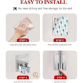 3-Pack No-Drill Wall-Mounted Mop & Broom Holder | Stainless Wall Hook Set Axl Stainless Steel