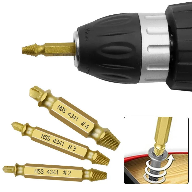 Double-Head Screw Extractor & Broken Bolt Remover Set Screw Extractor Set Axl