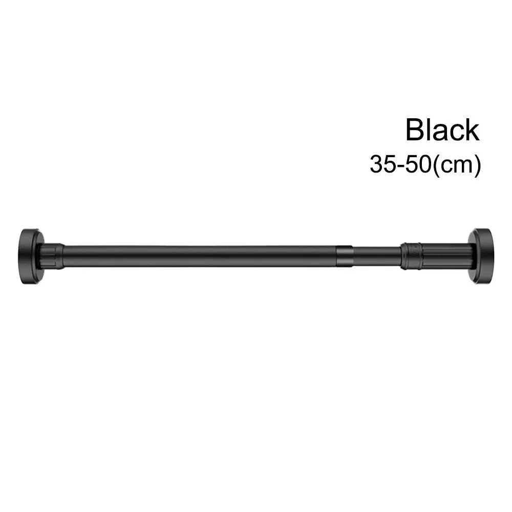 No-Drill Telescopic Clothes Drying Rod 35–80cm Stainless Steel Telescopic Drying Rod Axl black-35-50cm