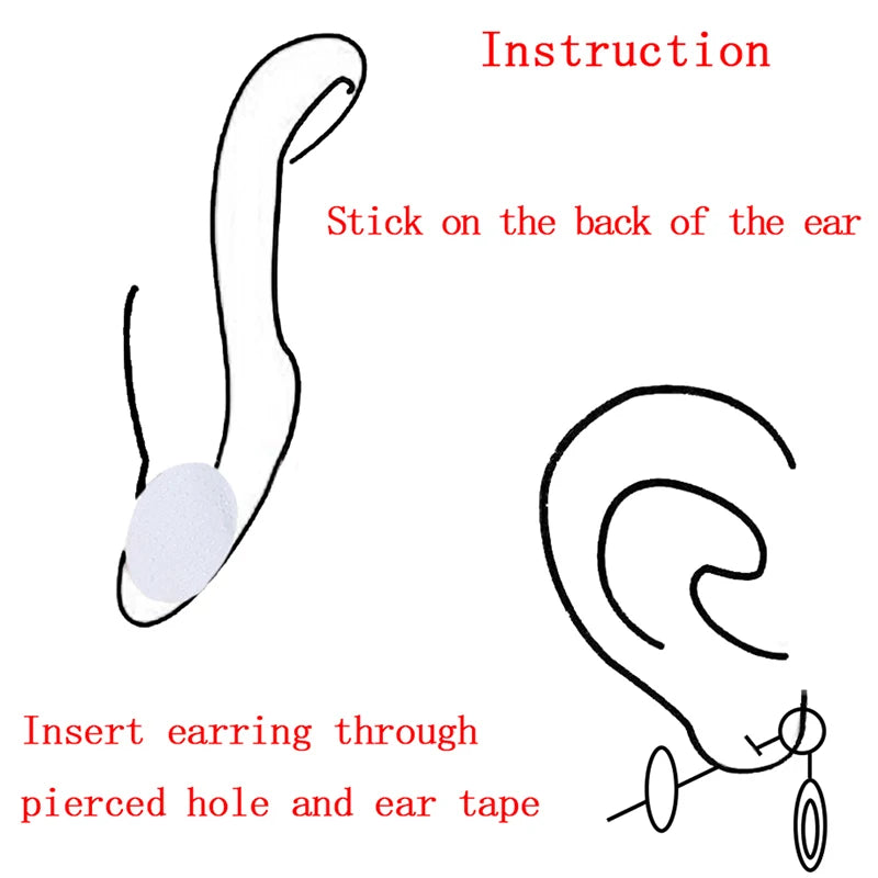Ear Lobe Support Tape – 100 Invisible Patches (10 Sheets) Ear Lobe Support Tape Axl