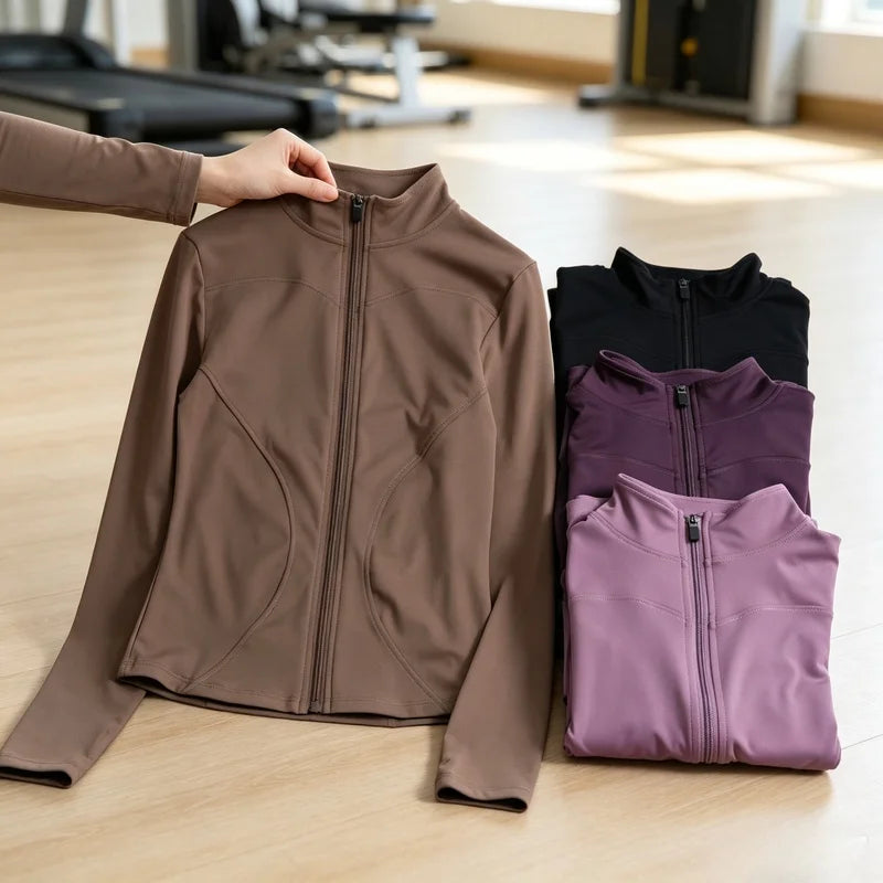 Women's Plus Velvet Zip-Up Sports Jacket – Slim Fit Quick Dry Women's Sports Jacket Axl