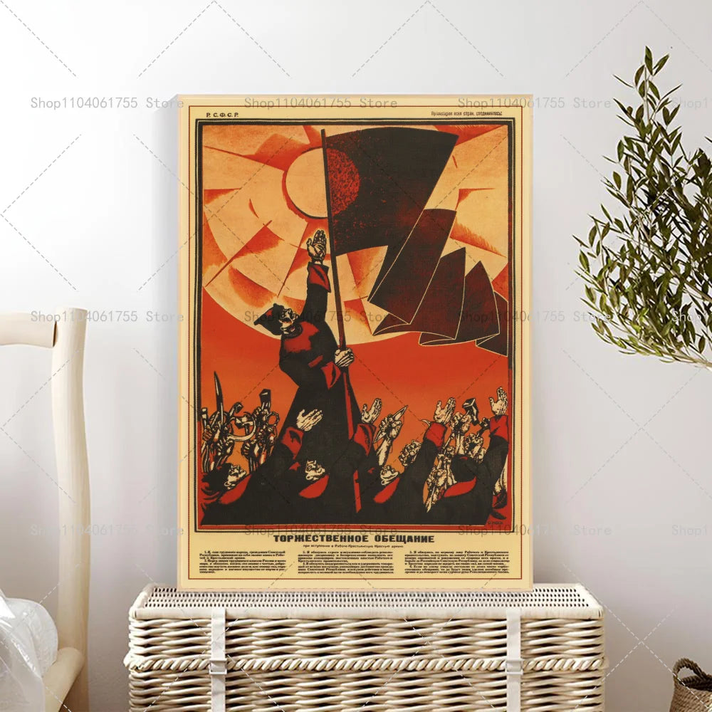 Soviet USSR CCCP Poster – Self-Adhesive Waterproof Wall Sticker Wall Art Sticker Axl z10 50x70cm No Frame