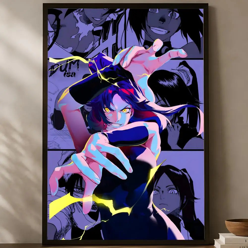 Yoruichi Shihoin Anime Wall Poster – HD Self-Stick Waterproof Anime Wall Poster Axl White03 30X40cmNoframe