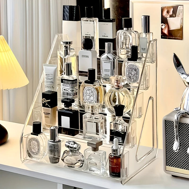 Acrylic Perfume & Cosmetic Organizer – Clear Multi-Layer Stand Cosmetic Organizer Axl