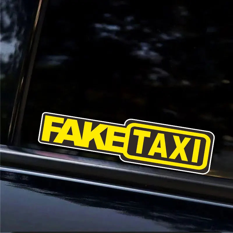 Funny Fake Taxi Car Window Sticker – 4-Pack PVC Vinyl Decal Car Window Decal Axl