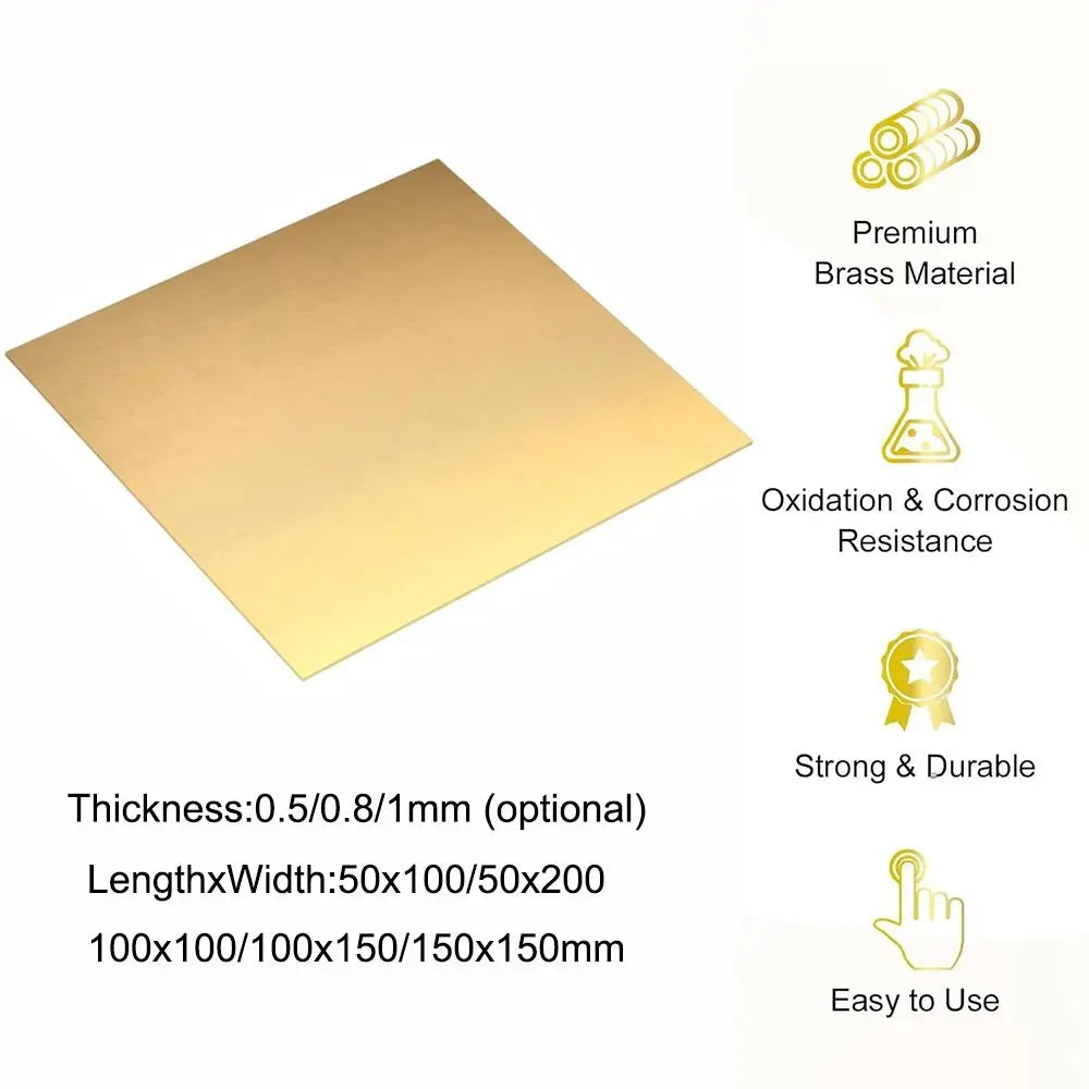 Brass Sheet Metal 0.5/0.8/1mm – CNC DIY Craft Plate Brass Sheet Metal Axl
