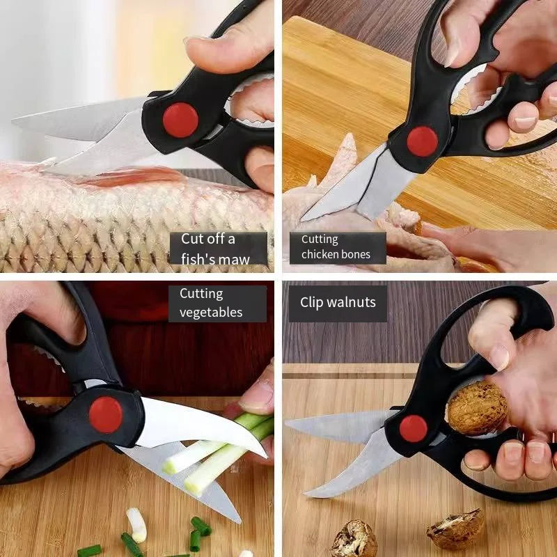 Stainless Steel Kitchen Scissors Set – 3-Piece Multipurpose Kitchen Scissors Set Axl