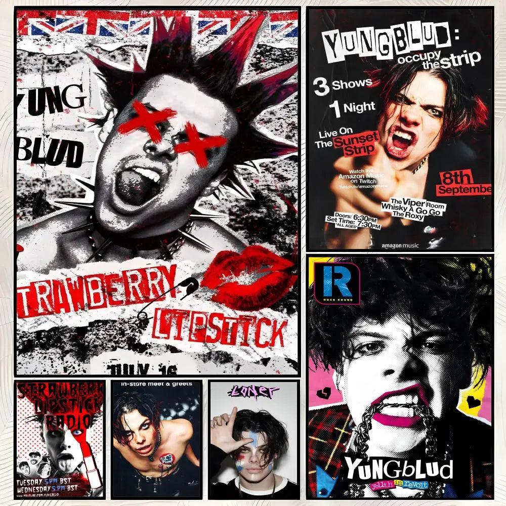 Yungblud HD PVC Self-Stick Wall Poster – Waterproof Decor Wall Art Poster Axl