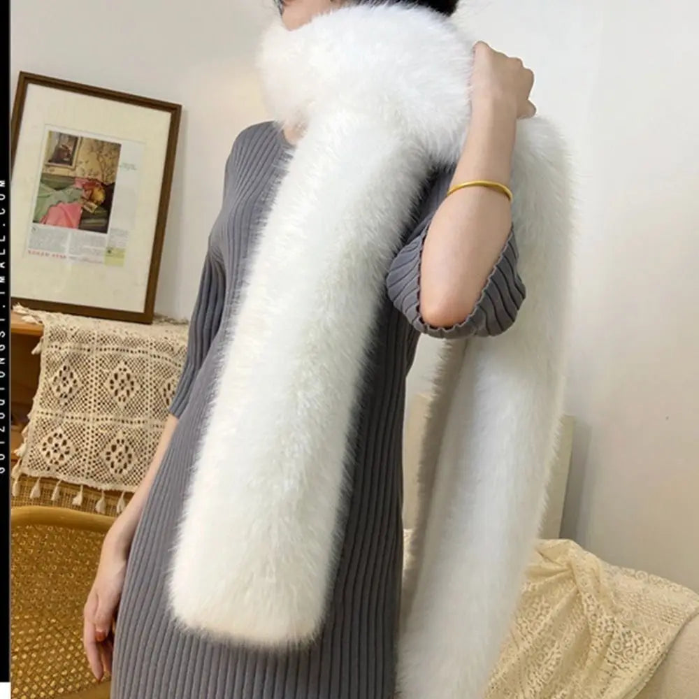 Women's Faux Fur Long Scarf Shawl Wrap 180cm – Soft & Cosy Faux Fur Scarf Axl