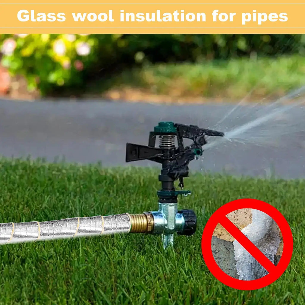 Glass Wool Pipe Insulation Wrap 32.8 Ft | HVAC Fireproof Roll Pipe Insulation Wrap Axl