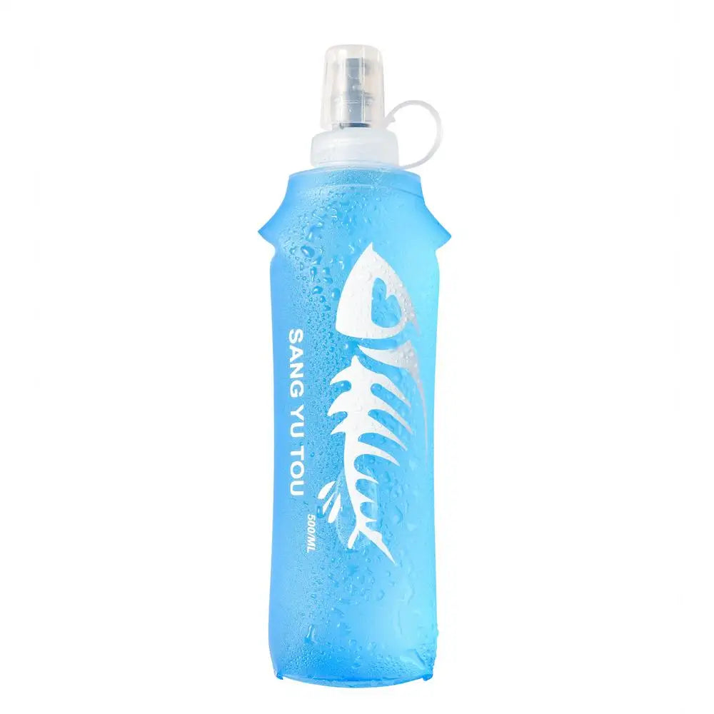 Foldable TPU Water Bottle – Leakproof Soft Flask for Sports Foldable Water Bottle Axl 500ml cyan