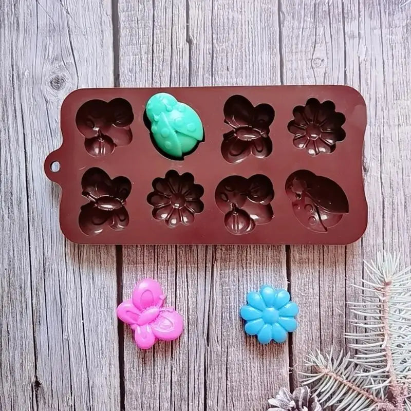 8-Pc Butterfly Insect Silicone Chocolate & Cake Mold Set Silicone Baking Mold Axl