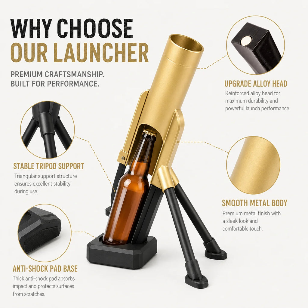 Mortar Bottle Opener Cap Launcher – Magnetic Beer Opener Gift Novelty Bottle Opener Axl