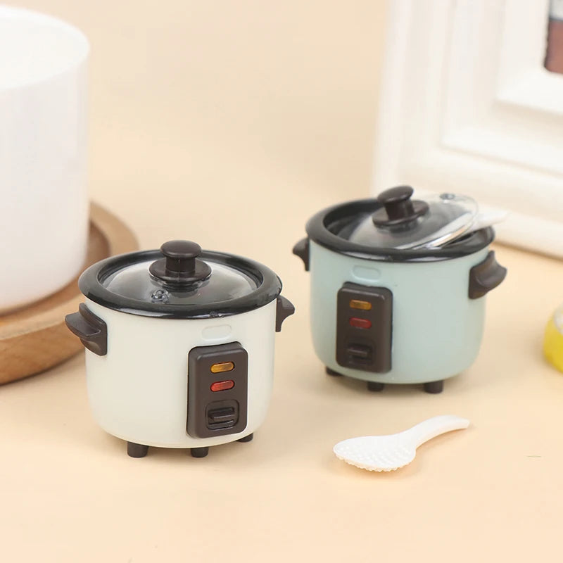 1:12 Dollhouse Miniature Rice Cooker with Spoon | Kitchen Set Dollhouse Accessory Axl