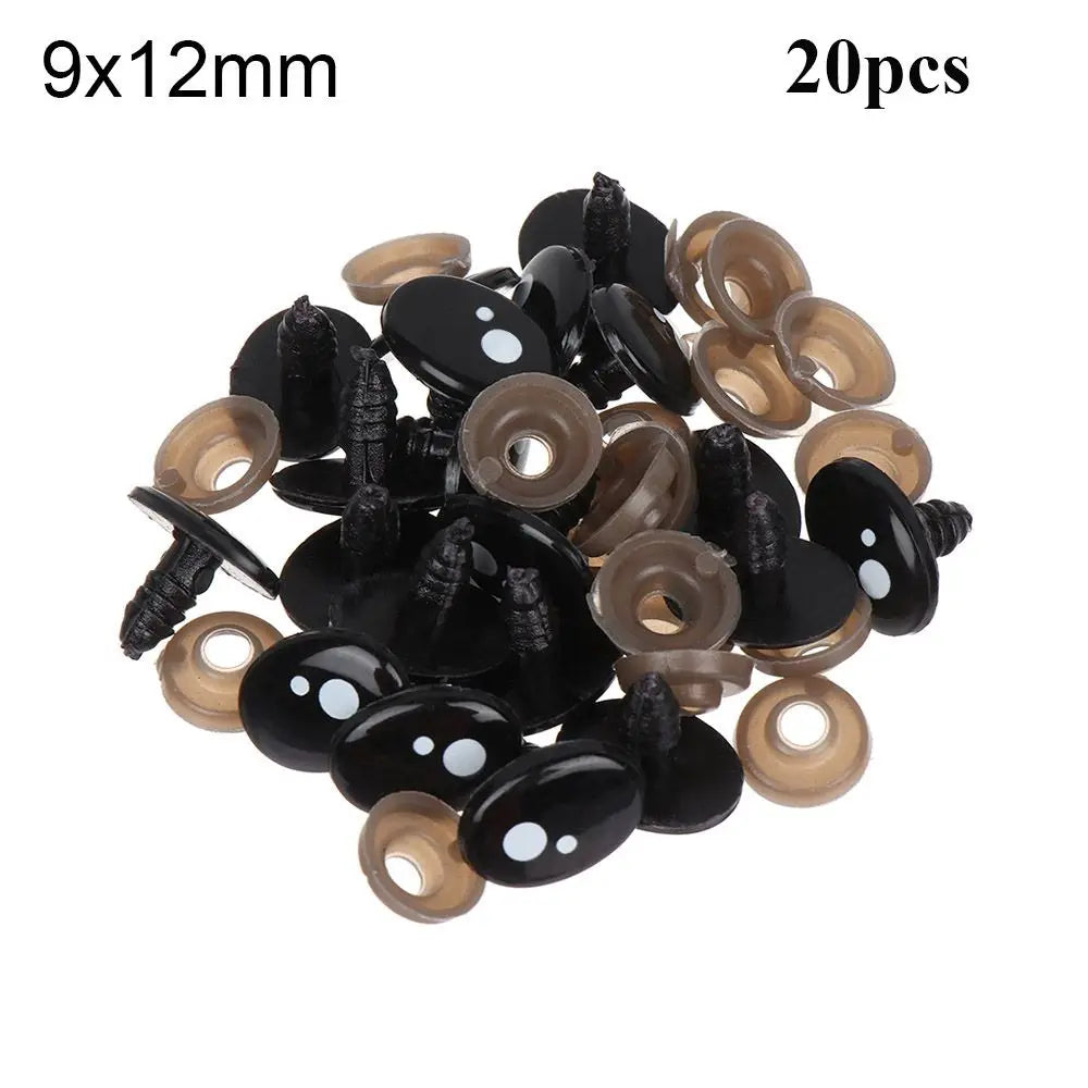 Oval Plastic Safety Eyes for Dolls, Bears & Puppets – 20/40 Pcs Doll Safety Eyes Axl 9x12mm 20pcs