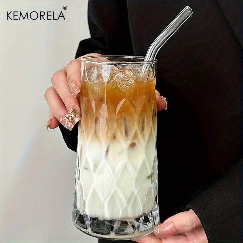 KEMORELA 500ml Diamond Glass Cup – Coffee, Whisky & Drinks Glass Drinkware Axl