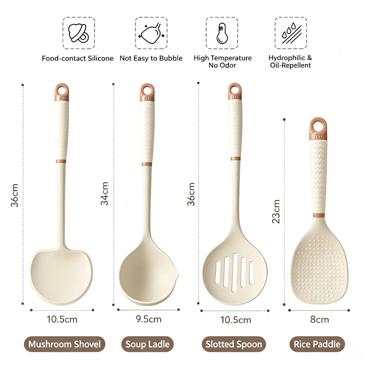 PLYS Silicone Kitchen Utensil Set – Heat Resistant Cooking Tools Silicone Utensil Set Axl 4PCS