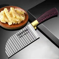 Wavy Crinkle Cut Knife – Stainless Steel Vegetable Pattern Slicer Crinkle Cut Knife Axl WHITE