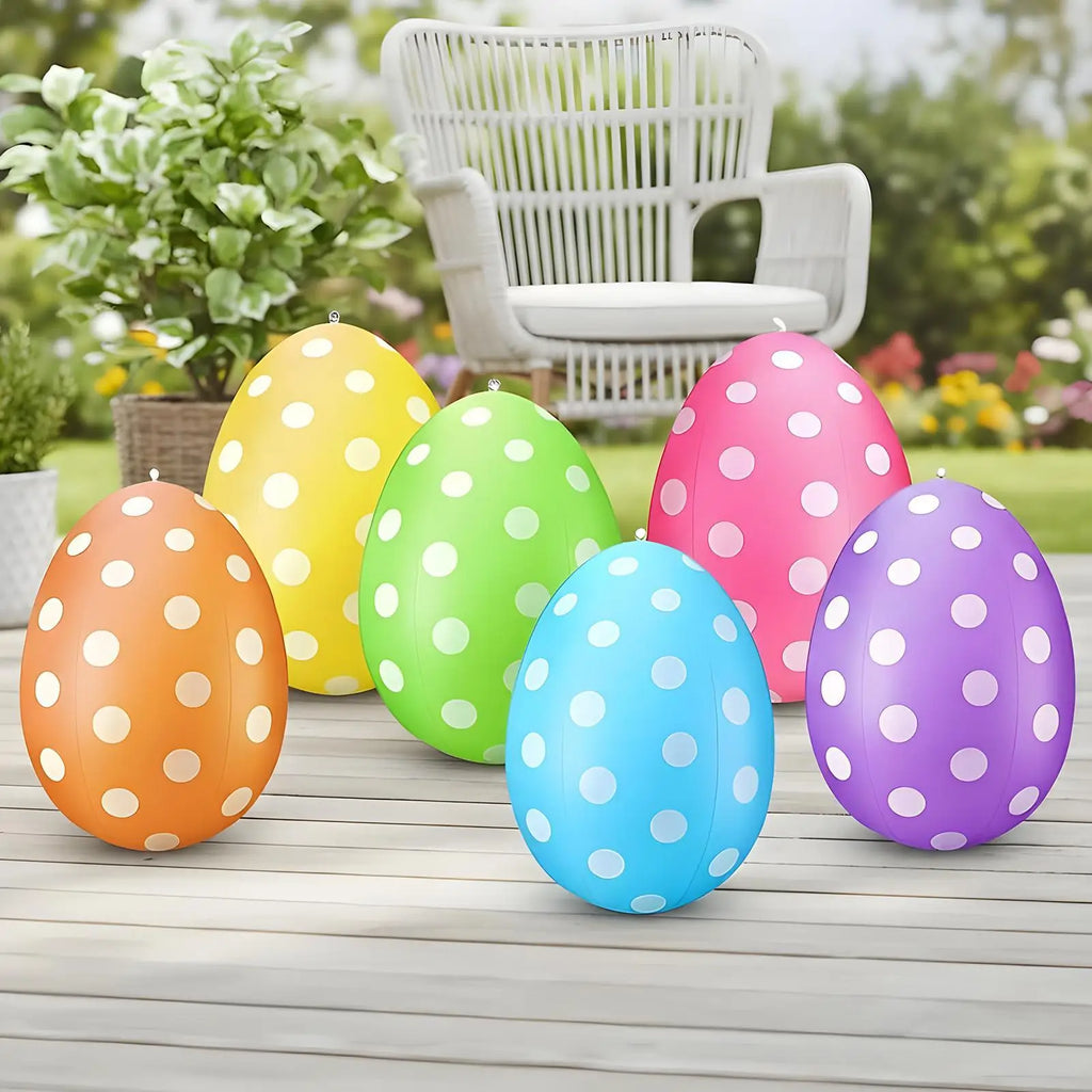Inflatable Easter Eggs 6-Pack – Outdoor Lawn & Yard Decorations Inflatable Holiday Decor Axl