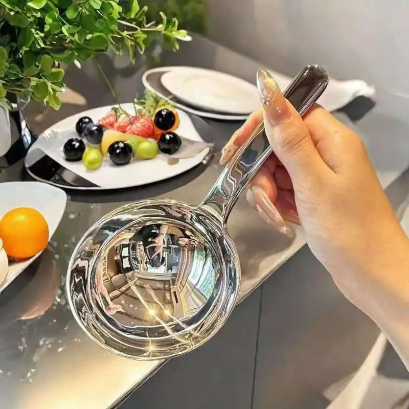 Stainless Steel Large Round Soup Spoon | Short Handle Ladle Soup Spoon Axl