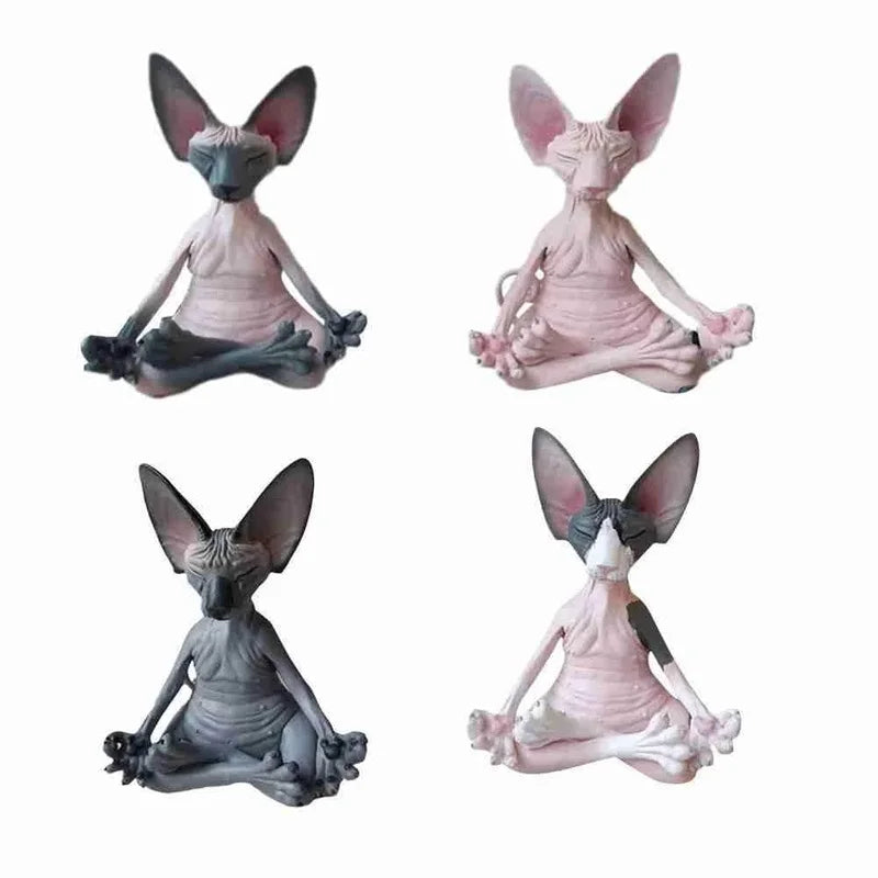 Whimsical Buddha Cat Statue – Resin Yoga Garden Sculpture Garden Sculpture Axl