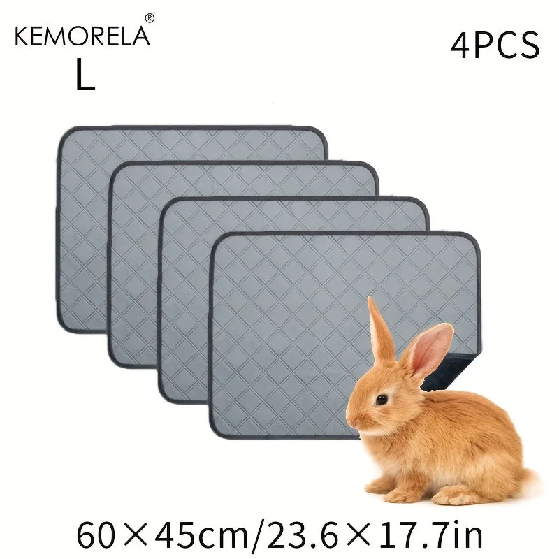 KEMORELA 4-Pack Washable Fleece Cage Liners for Small Pets Pet Cage Liner Axl L