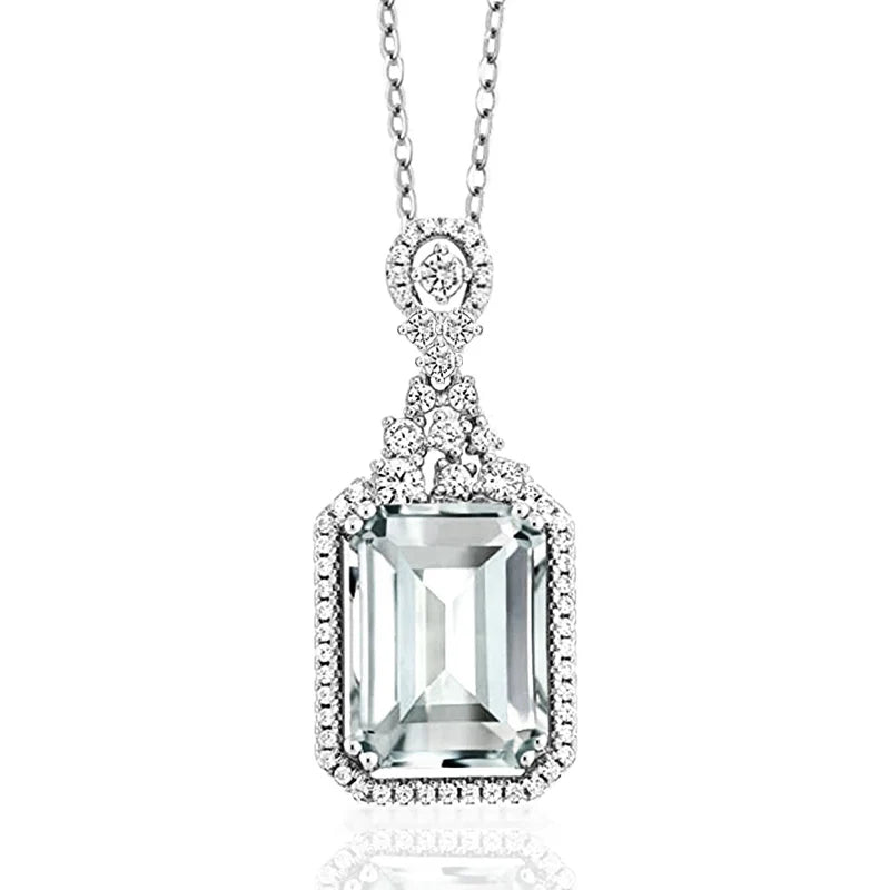 Huitan Cubic Zirconia Pendant Necklace – Elegant Women's Gift Pendant Necklace Axl