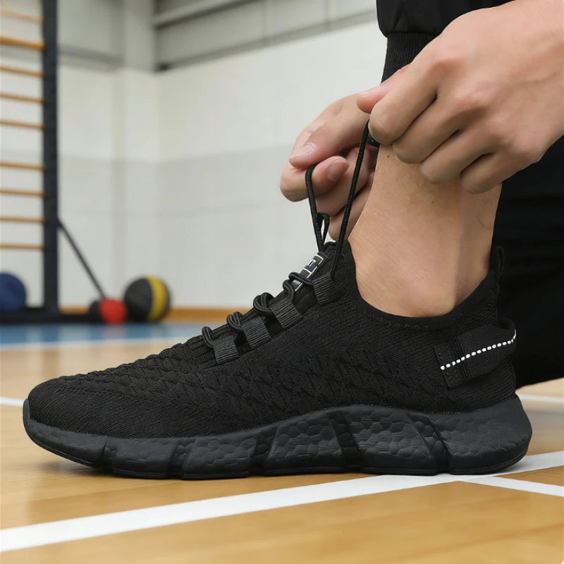 Men's Yellow Knit Running Sneakers – Lightweight & Breathable Men's Running Sneakers Axl