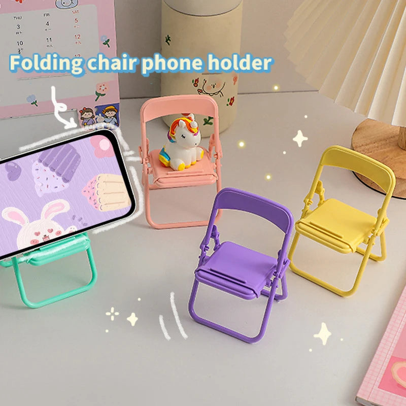Mini Chair Phone Stand – Cute Portable Folding Desktop Holder Phone Stand Axl