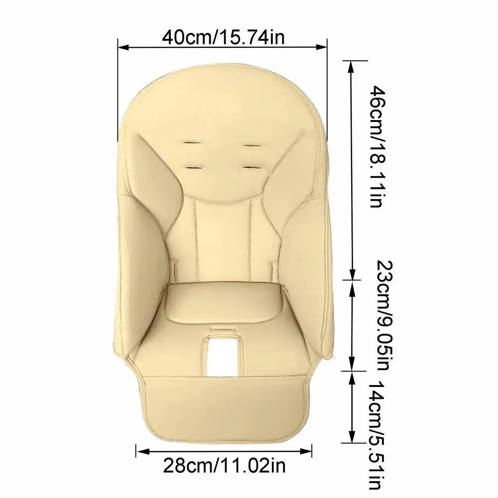 Kids High Chair Cushion – PU Leather Padded Seat Cover High Chair Cushion Axl beige